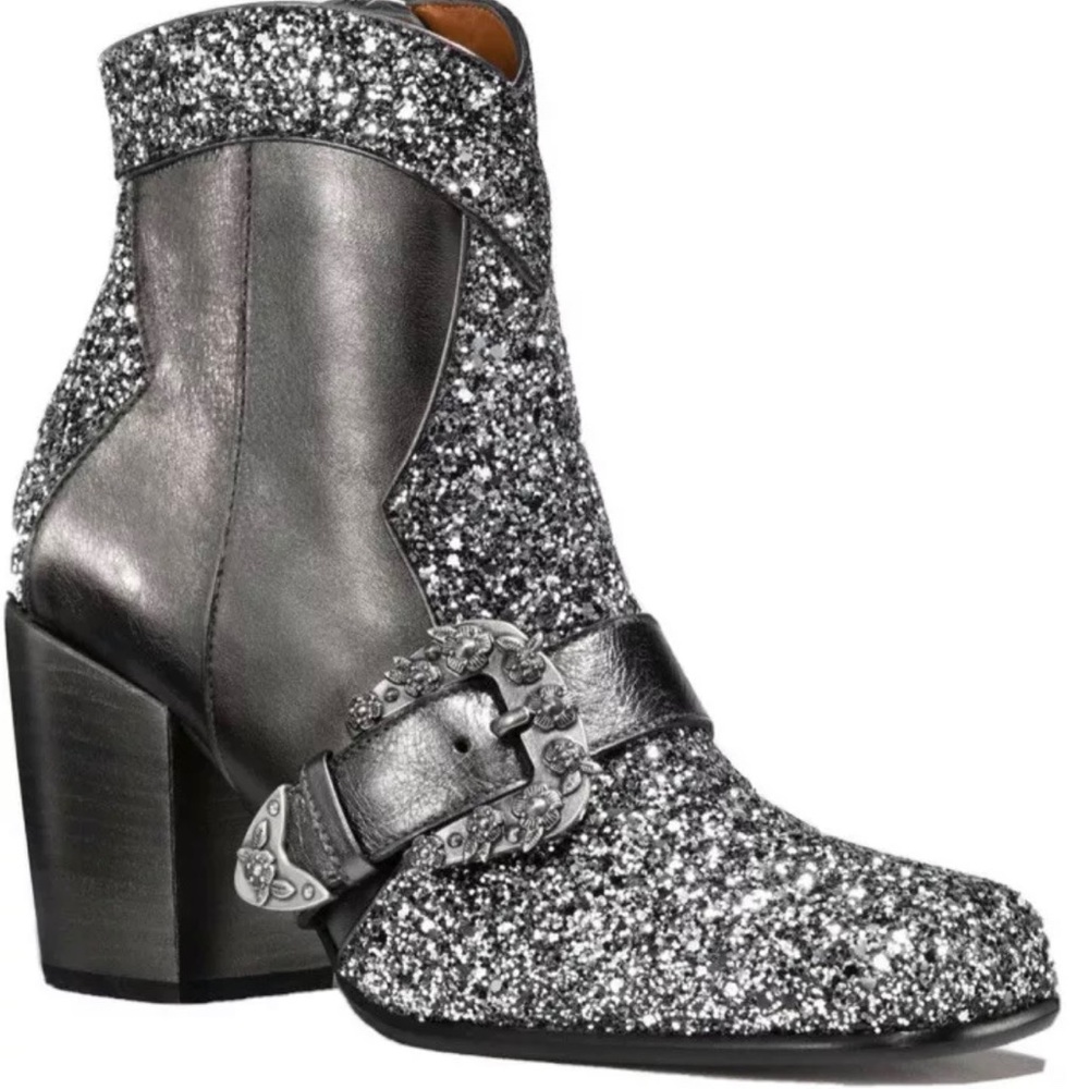 COACH Glitter Western Ankle Bootie New $526